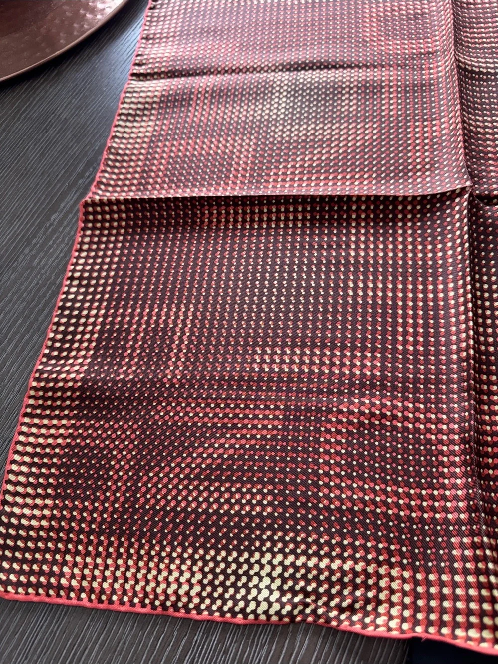 Fendi NWT 100% Silk Square Scarf Logo printed in Burnt Orange Yellow